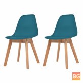 2-Piece Plastic Chair with Blue Shade