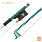 NAOMI 4/4 Carbon Fiber Violin/Fiddle Bow - Carbon Fiber Stick with Silver Wire Winding and Sheepskin Grip
