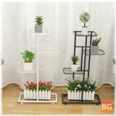 3-Layers Retro Iron Flower Stand Pot Plant Display Shelves for Garden Home Decoration