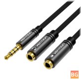 3.5mm Male to 2 Female Earphone Microphone Extension Cable - Audio Cable