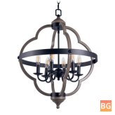 6-Light Chandelier with Light Bulbs - Industrial Rustic
