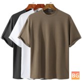 Short Sleeved Tops Solid Color T-Shirts For Men