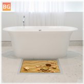 Waterproof Compass for Bathroom - Pattern Floor Sticker Washable Shower Room Decor