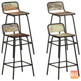 4-Piece Solid Reclaimed Wood Bar Chairs