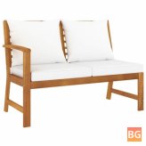 Garden Bench with Cushion and Wood