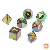 7PCS Antique Metal Polyhedral Dice Set for Role Playing Game