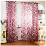 Purple Semi-Blank Sheer Curtains with Blank Panel - Home Decor