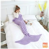 Kids' Mermaid Blanket with Yarn - Knitted