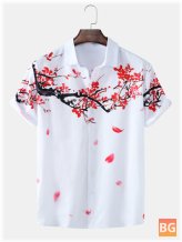 Floral Men's Short Sleeve Casual Shirts