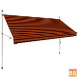Manual Awning for 300 cm orange and brown