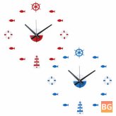 Fish Bell Wall Clock with Acrylic Display and Mute Feature