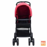 3-in-1 Stroller - steel red and black