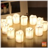 LED Tea Light Candles - Set of 12 for Wedding and Christmas, Battery Operated and Flickering