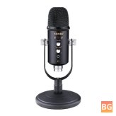 360° USB Condenser Mic Stand - HD Live Broadcast & K Song Recording with Noise Reduction