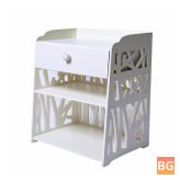 Hallway Storage Organizer for White Carved Bedside Table