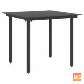 Black Kitchen Table with Glass Top 31.5