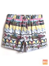 Quick-Drying Shorts with Fish Print Design