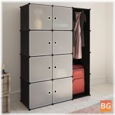 37x115x150 cm Black and White Cabinet with 9 compartments