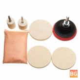 Cerium Oxide Polishing Kit with Felt Wheel Pad and Drill Adapter (120g)
