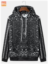 Hoodie for Men - Paisley Ethnic Front Pocket Pattern