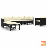 Garden Lounge Set - Poly Rattan with Cushions