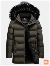 Warm Cotton Padded Jacket with Furry Hood