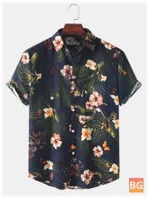 Short Sleeve Shirt with Floral Print