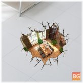 Removable 3D Basement Wall Decals