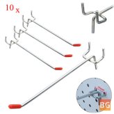 Stainless Steel Wall Hooks - 10 Pack (10x150mm) for Coats & Shop Display