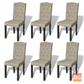 6-Piece Fabric Chair Set in Beige