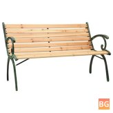 Garden Bench, Cast Iron and Solid Firwood