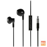 Lenovo QF310 3.5mm Wired Earphone - Dual Units Driver - Bass Stereo Touch Control - Noise Cancelling HD Calls - 12g - Lightweight Sports Headset for Phone Tablet PC