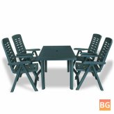 Outdoor Dining Set - Plastic Green
