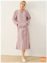 V-Neck Stripe Pocket Dress