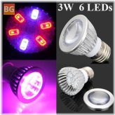 3W Grow LED - Red, Blue, and Green - Convex Mirror