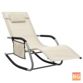 Sun Lounger - Cream and Gray