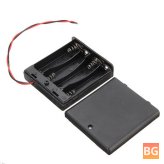 4-Slot AA Battery Holder Board with Switch for 4xAAA Batteries