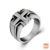 Titanium Ring for Men - Fashion Punk Cross