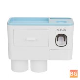 2-in-1 Toothbrush Holder and Automatic Toothpaste Squeezer