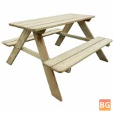 Pinewood Table for Children - 89x89.6x50.8 cm