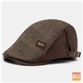 Banggood Men's Knit Leather Contrast Adjustable Latice Pattern Hat