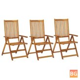 3-Piece Reclining Garden Chairs