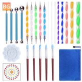 Dotting Stencil Set with Pen and Clay - 25Pcs