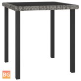 Gray Garden Dining Table with Rattan Legs