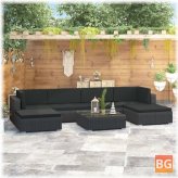 Garden Set with Cushions - Poly Rattan