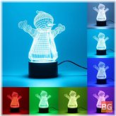 7-Color LED Night Light for Toy Gift - 3D Xmas Snowman