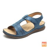 Women's Sandals with a Hook Loop Wedge - Soft Bottom
