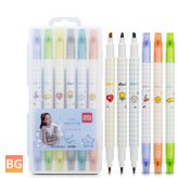 6pc Double-Headed Fluorescent Highlighter Set - Cute School Stationery