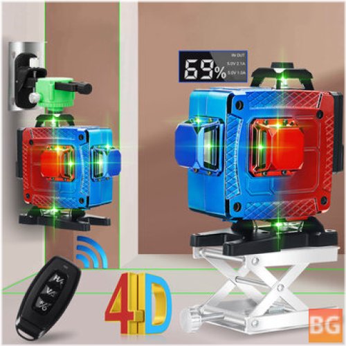 4D Colorful Laser Level for Measurement of Horizontal and Vertical Axis
