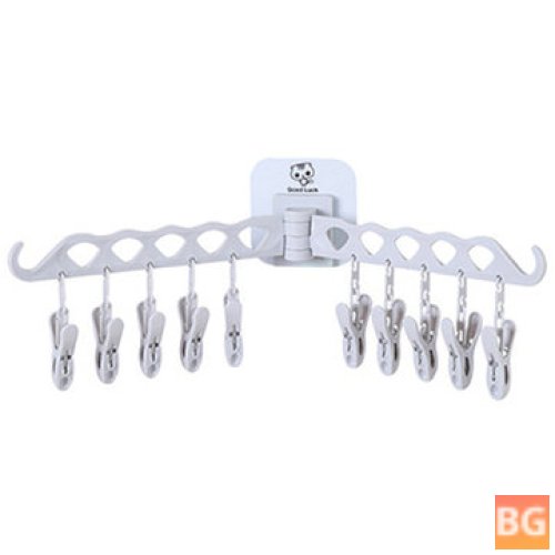 Rotating Wall-mounted Hanger with 10 Clips
